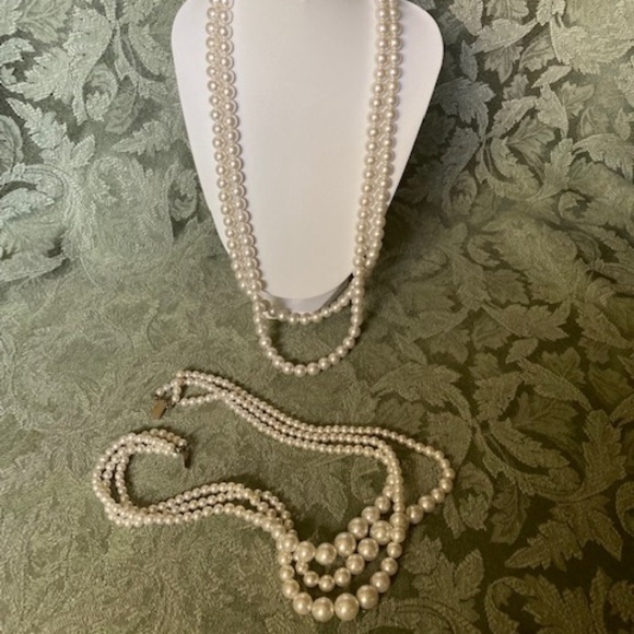 Sarah Coventry Five Strand Contessa 3 in 1 Faux Pearl Necklace - Picture 5 of 12